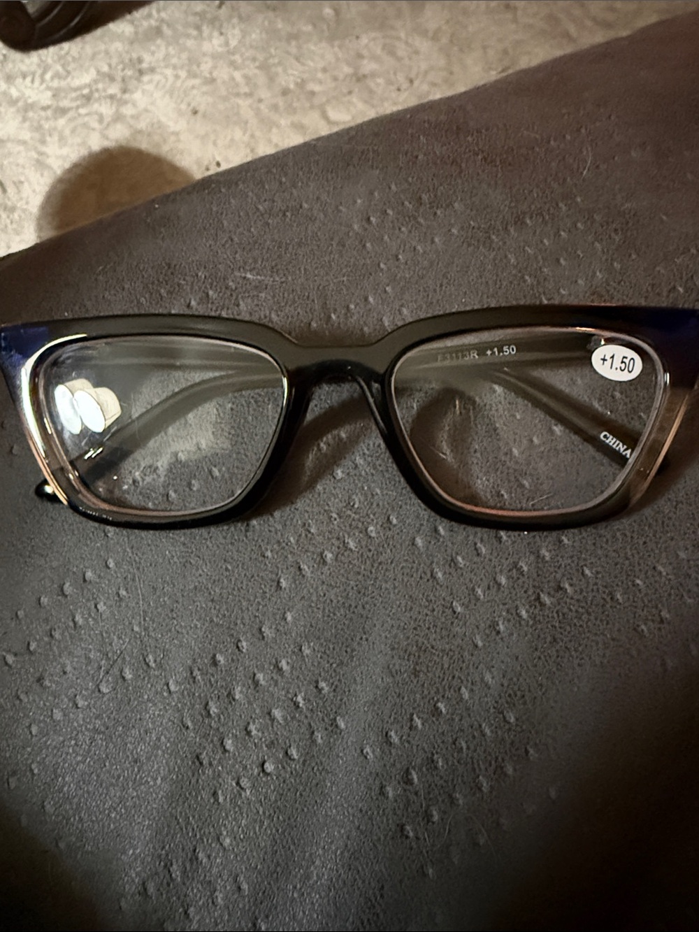 Ladies Black Reading Glasses +1.50 Progressive-Style Frames